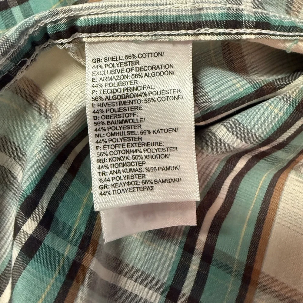 The North Face Men's Blue and White Plaid Shirt
